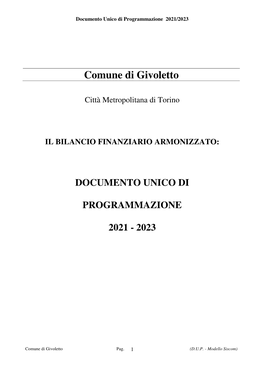 Documento Unico Programmatico (DUP)