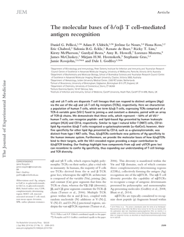 The Molecular Bases of / T Cell–Mediated