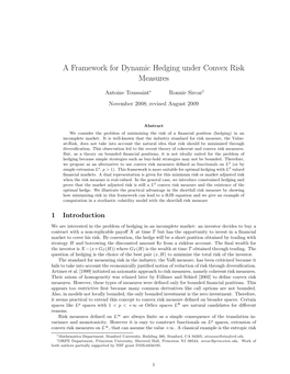 A Framework for Dynamic Hedging Under Convex Risk Measures