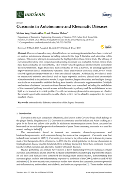 Curcumin in Autoimmune and Rheumatic Diseases