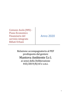 Anno 2020 Mantova Ambiente S.R.L
