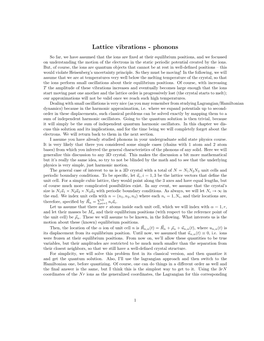 Lattice Vibrations - Phonons