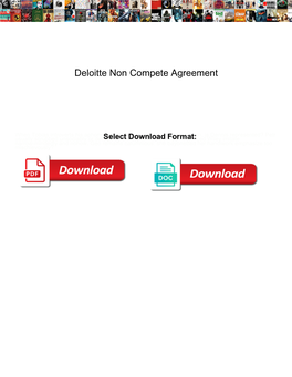 Deloitte Non Compete Agreement