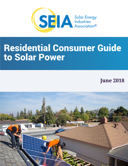 Residential Consumer Guide to Solar Power June 2018