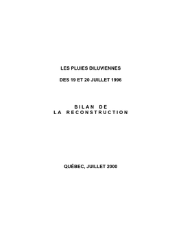 Les Pluies Diluviennes Des 19 Et 20 Juillet 1996 Bilande