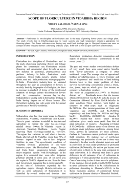 Scope of Floriculture in Vidarbha Region