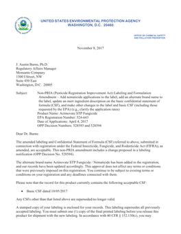 US EPA, Pesticide Product Label, ACTINOVATE STP FUNGICIDE,11/08/2017