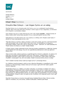 Crwydro Bae Colwyn – Las Vegas Cymru Ar Un Adeg