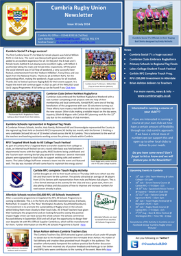 Cumbria Rugby Union Newsletter