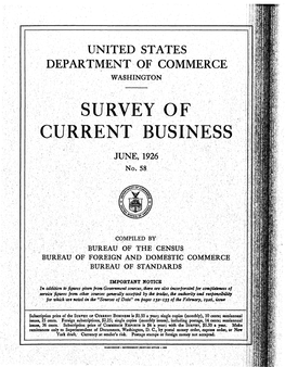 Survey of Current Business June 1926