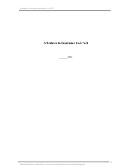 Schedules to Insurance Contract-Part of MTD