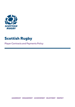 Scottish Rugby Player Contracts and Payments Policy