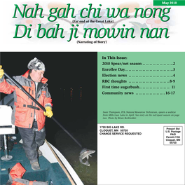 May 2010 Nnaahh Ggaahh Cchhii Wwaa Nnoonngg (Far End of the Great Lake) Ddii Bbaahh Jjii Mmoowwiinn Nnaann (Narrating of Story)