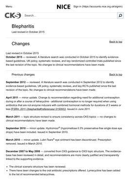 Blepharitis Last Revised in October 2015