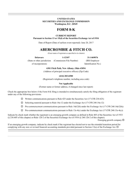 Form 8-K Abercrombie & Fitch