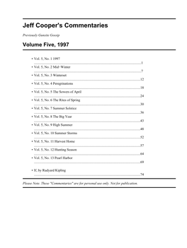 Jeff Cooper's Commentaries, Volume Five, 1997