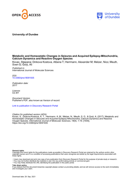 Metabolic and Homeostatic Changes In