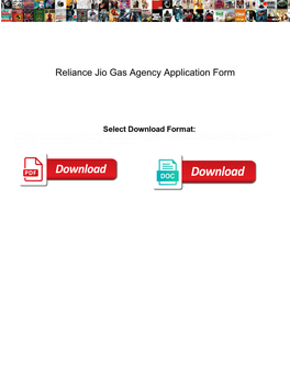 Reliance Jio Gas Agency Application Form