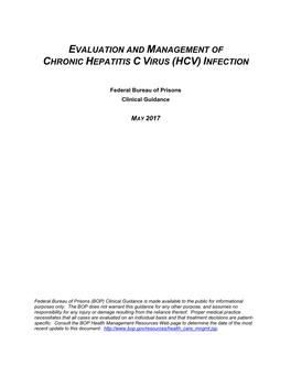 Evaluation and Management of Chronic Hepatitis C Virus Infection