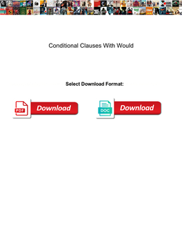 Conditional Clauses with Would