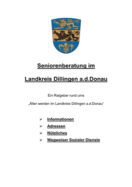 Seniorenberatung Im Landkreis Dillingen A.D.Donau