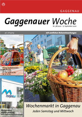Gaggenauer Woche Nr. 38 Vom 17. September 2020
