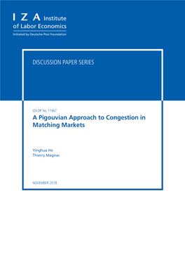 A Pigouvian Approach to Congestion in Matching Markets