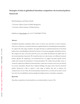 Strategies of Cities in Globalized Interurban Competition