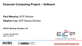 Exascale Computing Project -- Software