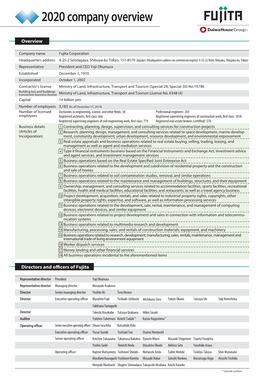 2020 Company Overview