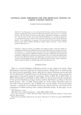 Central Limit Theorems for the Brownian Motion on Large Unitary Groups