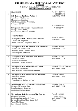 Managing Committee List 2017-22