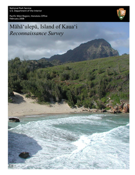 Māhā'ulepū, Island of Kaua'i Reconnaissance Survey
