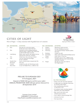 CITIES of LIGHT Paris to Prague  12-Day Cruisetour with 10 Guided Tours in 4 Countries