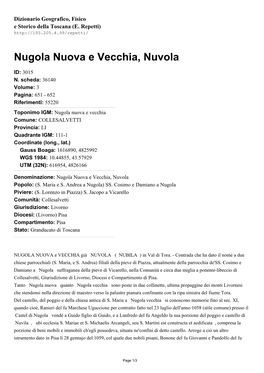 Nugola Nuova E Vecchia, Nuvola