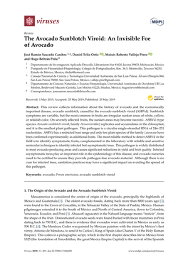 The Avocado Sunblotch Viroid: an Invisible Foe of Avocado