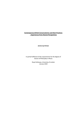 Jennie Joy Porton Phd Thesis