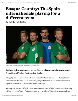 Basque Country: the Spain Internationals Playing for a Different