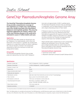 Genechip® Plasmodium/Anopheles Genome Array