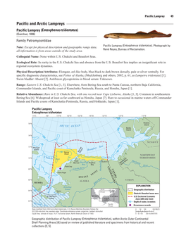 Pacific and Arctic Lampreys Pacific Lamprey (Entosphenus Tridentatus) (Gairdner, 1836) Family Petromyzontidae Pacific Lamprey (Entosphenus Tridentatus)