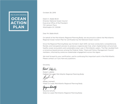Mid-Atlantic Regional Ocean Action Plan for Certification by the National Ocean Council