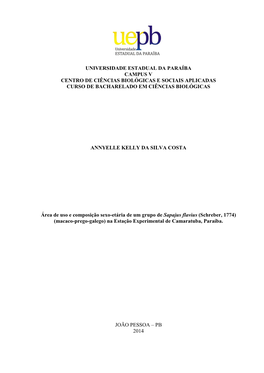 Universidade Estadual Da Paraíba Campus V Centro De Ciências Biológicas E Sociais Aplicadas Curso De Bacharelado Em Ciências Biológicas