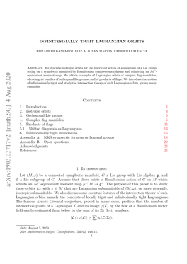 Infinitesimally Tight Lagrangian Orbits 2