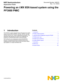 Powering an I.MX 6SX-Based System Using the PF3000 PMIC