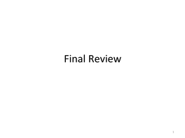 Final Review