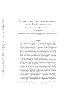 Advanced Bridge (Interferometric) Phase and Amplitude Noise Measurements