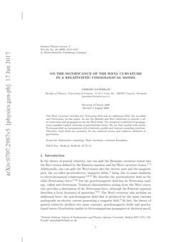 On the Significance of the Weyl Curvature in a Relativistic Cosmological Model