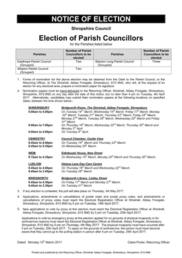 Notice of Election Double Column