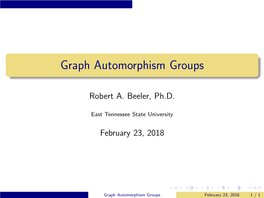 Graph Automorphism Groups