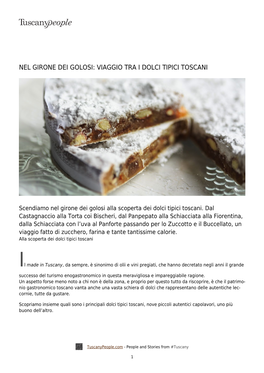 Nel Girone Dei Golosi: Viaggio Tra I Dolci Tipici Toscani